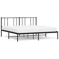 Maison Chic Lit adulte - Cadre de lit métal avec tête de lit,Structure du lit Contemporain pour chambre noir 180x200 cm -MN16770