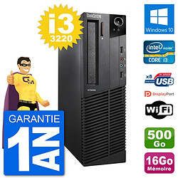 PC Lenovo M92p SFF Intel i3-3220 RAM 16Go Disque Dur 500Go Windows 10 Wifi - Occasion