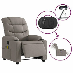 Maison Chic Fauteuil Relax pour salon, Fauteuil de massage inclinable électrique Taupe Tissu -GKD47212 pas cher