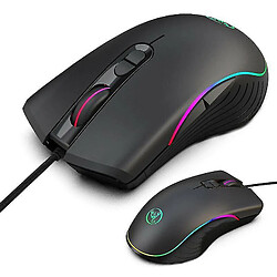 Universal Gaming Mouse 6400 DPI Ergonomic Hand GRIPS RVB Backlit Optical Optical Wired 7 Boutons