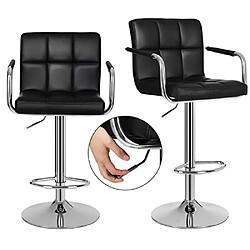 Songmics Lot de 2 Tabourets de Bar Haut Chaise de Bar Noir LJB93B