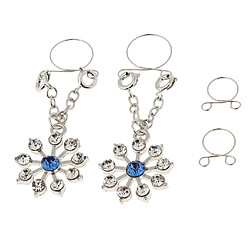 1 paire dame cristal fleur dangle non piercing mamelon anneau bijoux de corps bleu pas cher