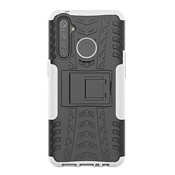 Wewoo Coque Pour OPPO Realme 5 Pro Texture de pneu TPU antichoc + PC Housse de protection avec support blanc