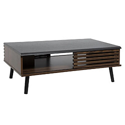 Atmosphera, Createur D'Interieur Table basse design bois Asmar - L. 100 x H. 37 cm - Marron et noir