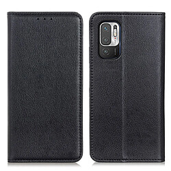 Etui en PU Texture Litchi fendu auto-absorbée avec support noir pour votre Xiaomi Poco M3 Pro 4G/Poco M3 Pro 5G/Note 10 5G