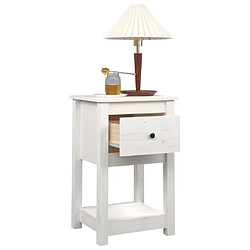 Acheter Maison Chic Table de chevet Table de Nuit Meuble de Rangement Blanc 40x35x61,5 cm Bois de pin massif