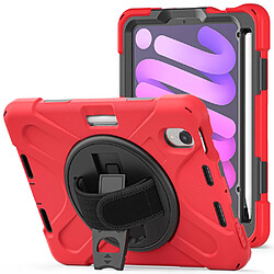 Coque en TPU + silicone hybride avec béquille pivotante à 360° rouge pour votre Apple iPad mini (2021)