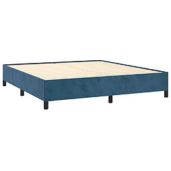 Avis vidaXL Cadre de lit sans matelas bleu foncé 160x200 cm velours