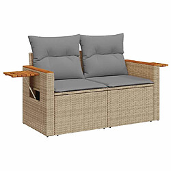 Acheter vidaXL Salon de jardin avec coussins 10pcs beige résine tressée acacia