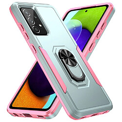 Coque en TPU antichoc avec béquille à anneau rotatif Vert/rose pour votre Samsung Galaxy A72 4G/5G