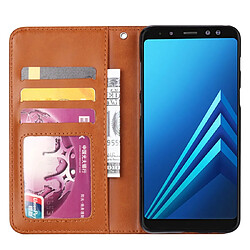 Avis Wewoo Housse Coque Étui en cuir à rabat horizontal avec texture pour peau Galaxy A8 + 2018avec cadre photo et supportemplacements cartes et porte-monnaie Vin rouge