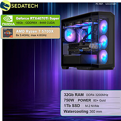 Sedatech PC Gamer V360 • AMD Ryzen 7 5700X • RTX4070Ti Super • 32Go RAM • 1To SSD M.2 • sans OS