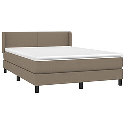 Avis Maison Chic Lit adulte- Lit + matelas,Sommier à lattes de lit avec matelas Taupe 140x190 cm Tissu -GKD78511