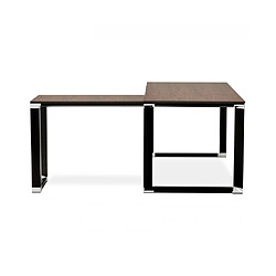 Mes Bureau d'angle 170x160x74 cm plateau noyer et pieds noir - SYRA