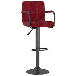 vidaXL Tabouret de bar Rouge bordeaux Velours