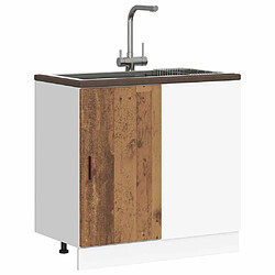 Avis vidaXL Meuble bas du lavabo vieux bois bois d'ingénierie