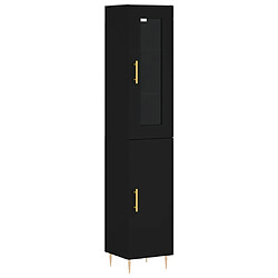 vidaXL Buffet haut Noir 34,5x34x180 cm Bois d'ingénierie