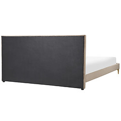 Beliani Lit double en velours 180 x 200 cm taupe LIMOUX pas cher