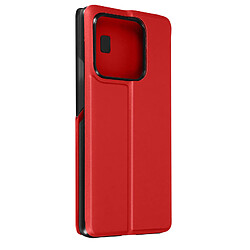 Avizar Étui Folio pour Xiaomi 13 Pro Fenêtre Affichage Heure Support Vidéo Rouge