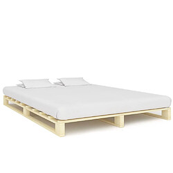 vidaXL Cadre de lit de palette sans matelas 140x200 cm bois massif pin