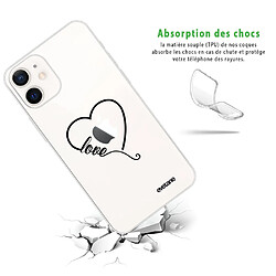 Avis Coque iPhone 12 mini souple transparente Coeur love Motif Ecriture Tendance Evetane