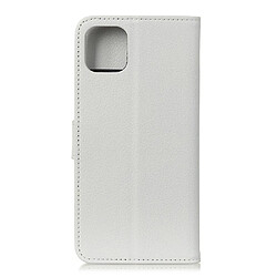 Etui en PU litchi texture magnétique blanc pour votre Apple iPhone 12 5.4 pouces