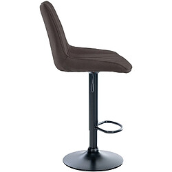 Decoshop26 Lot de 2 tabourets de bar réglable en hauteur pivotant à 360° assise en tissu taupe couture verticale pied métal noir 10_0004437