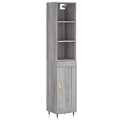 vidaXL Buffet haut Sonoma gris 34,5x34x180 cm Bois d'ingénierie