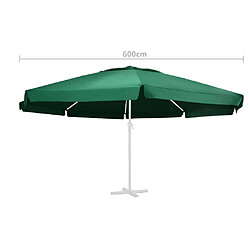 vidaXL Tissu de remplacement pour parasol d'extérieur Vert 600 cm pas cher