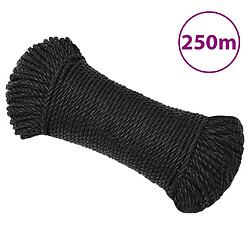 vidaXL Corde de travail Noir 3 mm 250 m polypropylène