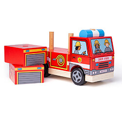 Bigjigs Toys Camion de pompier empilable en bois