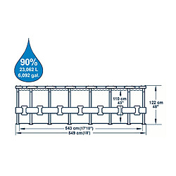 Avis Bestway Piscine tubulaire power steel swim vista pool Ø 5.49 x h.1.22 m - décor bois