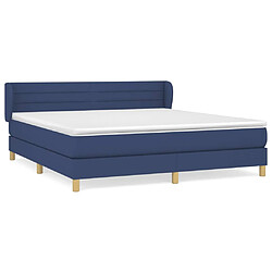 vidaXL Sommier à lattes de lit avec matelas Bleu 160x200 cm Tissu