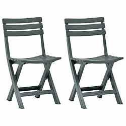 Maison Chic Lot de 2 Chaises de jardin,Fauteuil d'extérieur pliables Plastique Vert -MN98631