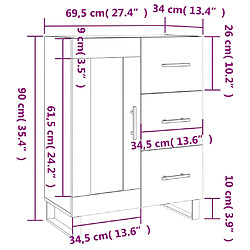 vidaXL Buffet noir 69,5x34x90 cm bois d'ingénierie pas cher