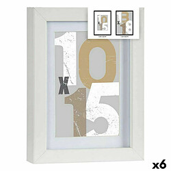 Gift Decor Cadre photo 16 x 21 x 2,5 cm Blanc verre Bois MDF (6 Unités)