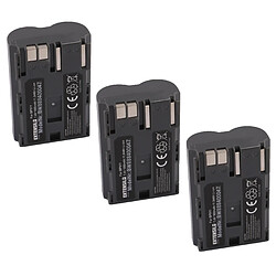 Vhbw EXTENSILO 3x Batteries compatible avec Canon PowerShot G1, G2, G3, G5, G6, Pro 90is, Pro 1 appareil photo, reflex numérique (1600mAh, 7,4V, Li-ion)