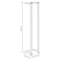 vidaXL Porte-serviette Blanc 12,5x12,5x60 cm Acier pas cher