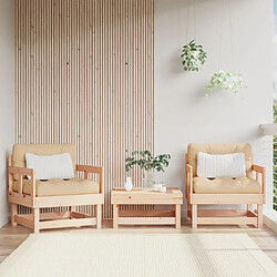 Maison Chic Lot de 2 Chaises de jardin,Fauteuil d'extérieur bois massif de pin -MN18810