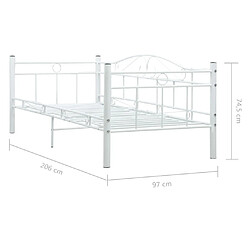 vidaXL Cadre de lit de repos sans matelas Blanc Métal 90x200cm pas cher