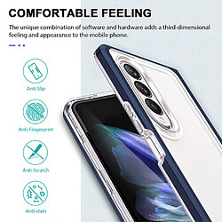 Coque en TPU + acrylique anti-rayures bleu marine pour votre Samsung Galaxy Z Fold3 5G