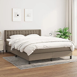 Maison Chic Lit Adulte - Lit simple Lit à sommier tapissier avec matelas moelleux - Meuble de Chambre - Taupe 140x190 cm Tissu -MN37475