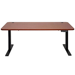 Avis Decoshop26 Bureau table d'ordinateur réglable en hauteur électriquement 160 x 80 cm HDF noir acier noir 04_0006044