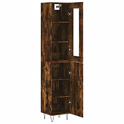 Avis vidaXL Buffet haut Chêne fumé 34,5x34x180 cm Bois d'ingénierie