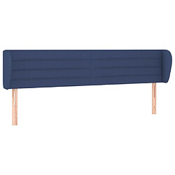 Maison Chic Tête de lit scandinave avec oreilles,meuble de chambre Bleu 163x23x78/88 cm Tissu -MN65432