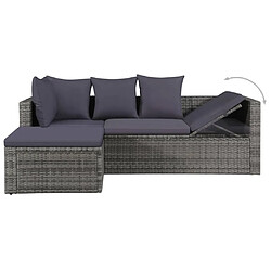 Avis Maison Chic Salon de jardin 4 pcs + coussins - Mobilier/Meubles de jardin - Table et chaises d'extérieur Résine tressée Gris -MN76850