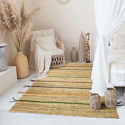 Thedecofactory COLOR JUTE - Tapis en jute avec tresses en laine multicolores 120x170 pas cher