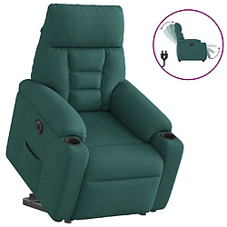 vidaXL Fauteuil inclinable électrique vert foncé tissu