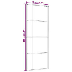 vidaXL Porte coulissante Verre ESG dépoli et aluminium 76x205 cm Blanc pas cher