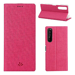 Etui en PU avec support et porte-cartes rose pour votre Sony Xperia 1 II